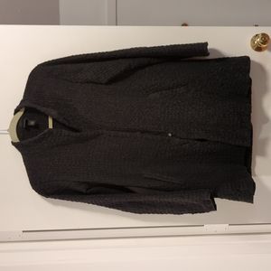 Superb Eileen Fisher Black swing Cape coat